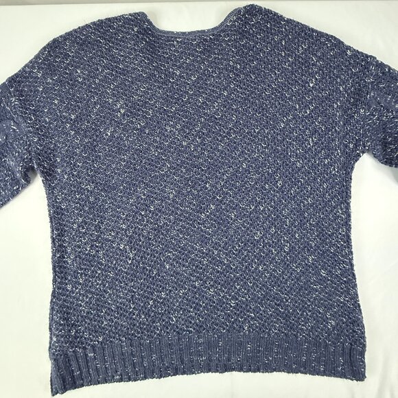 Alya V-Neck Sweater Blue with White sprinkles Women's Medium - Picture 6 of 6
